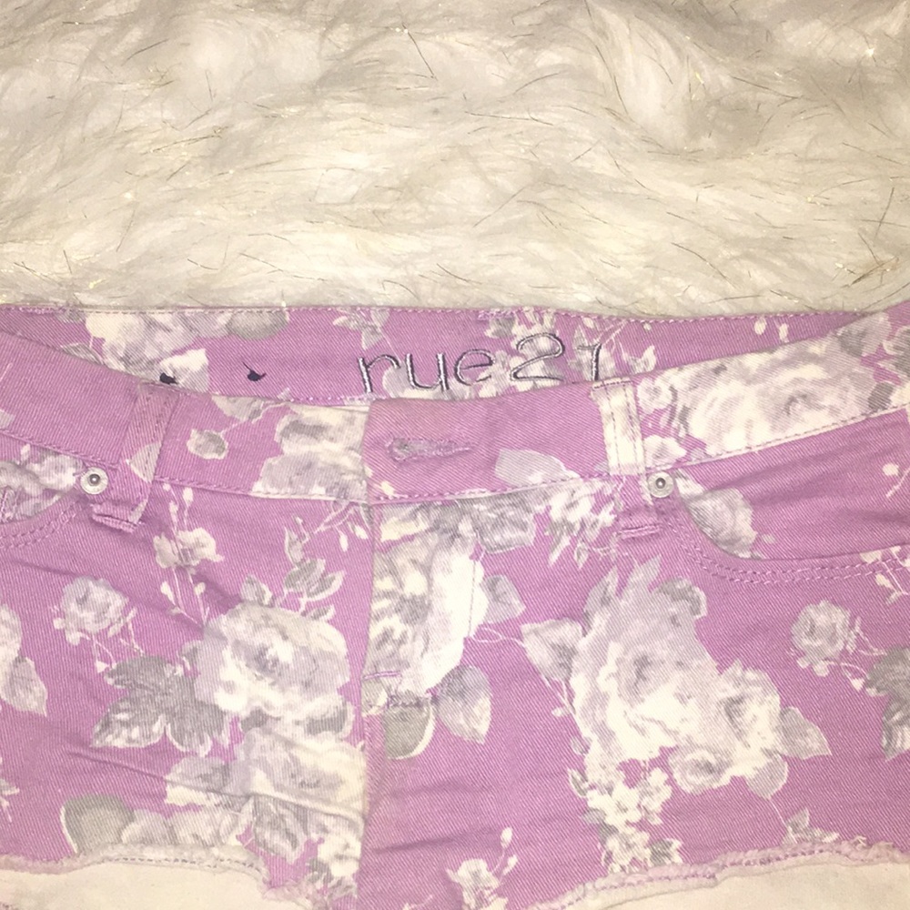 Rue 21 Purple Floral Shorts